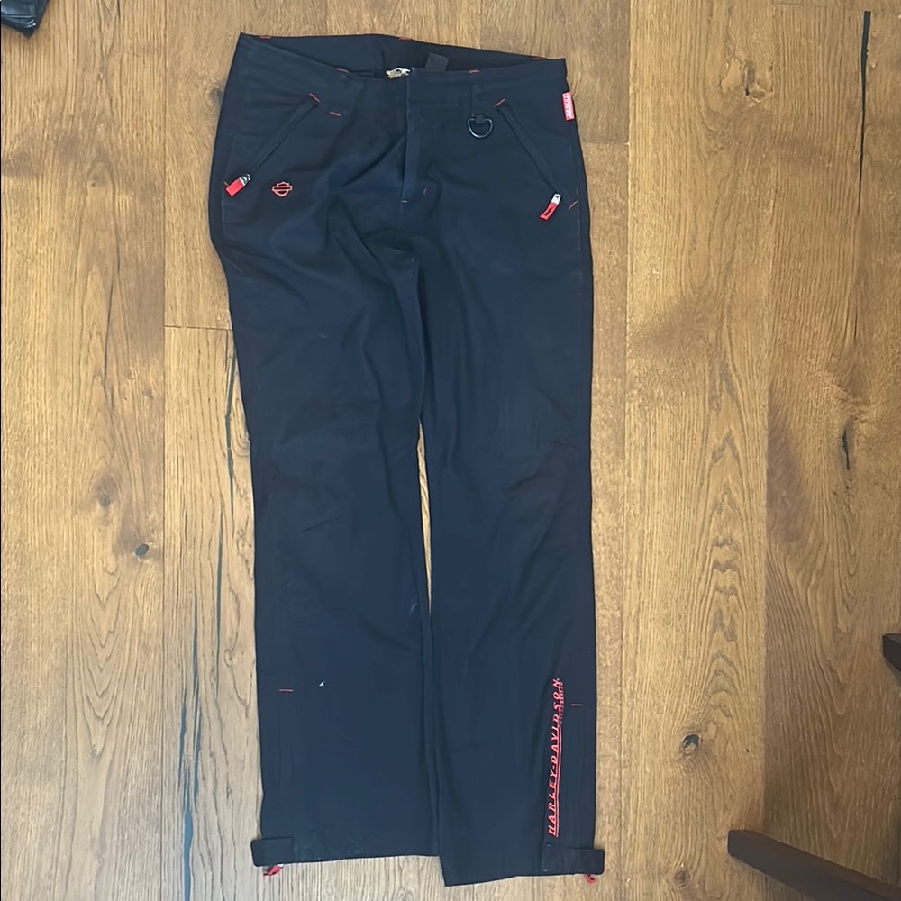 Harley-Davidson Black Pants with Red Accents